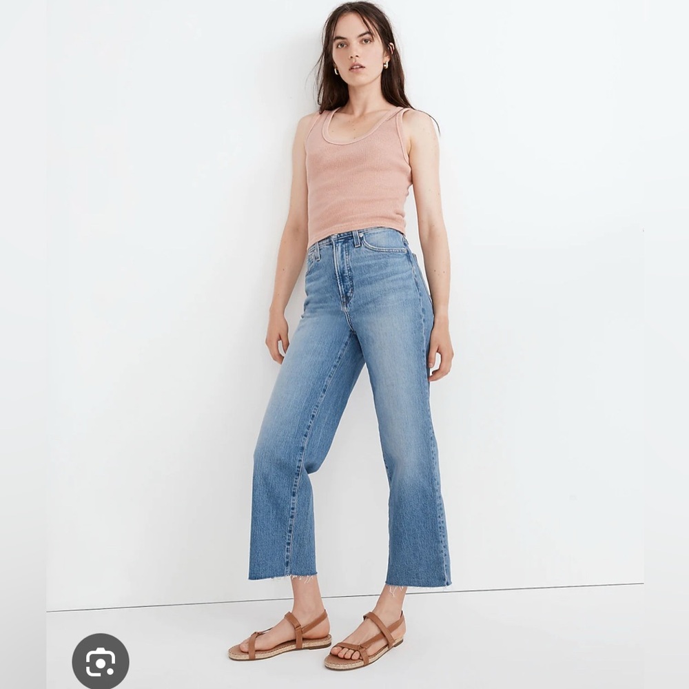 Madewell petite vintage wide leg denim, raw hem. NWT
